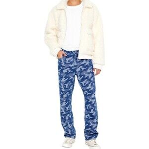 Forever 21 Mens Camo Mid-Rise Straight Jeans SZ 30 NWT